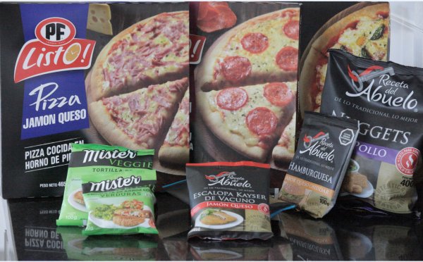 Pizzas, hamburguesas y nuggets son algunos de los productos de PF Alimentos.