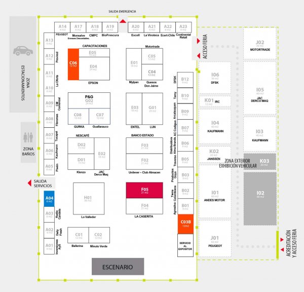 Ojo: la distribución de los stands puede sufrir algunas modificaciones.