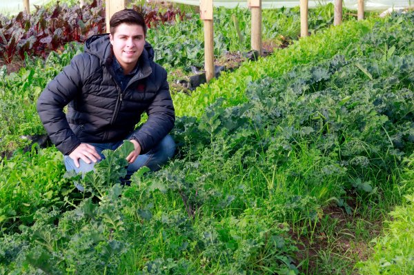 "Sueño con tener mi propio terreno y poder exportar", dice Matías Gómez.