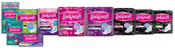 Ladysoft cuenta con 16 variedades de toallas
higiénicas.