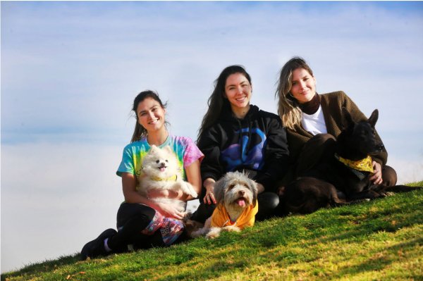 Josefa Ramírez, su hermana Fernanda y Keka Leiva son las socias de Flores de Paz.

