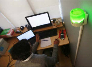 La luz verde indica que el lugar cuenta con un buen flujo de ventilación.