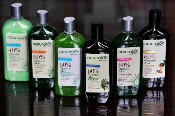 La concentración de aloe vera orgánico de los productos va desde el 40% hasta el 90%.